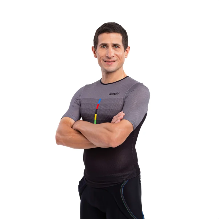 SANTINI - Primera Piel UCI Rainbow Official Black Manga Corta Unisex