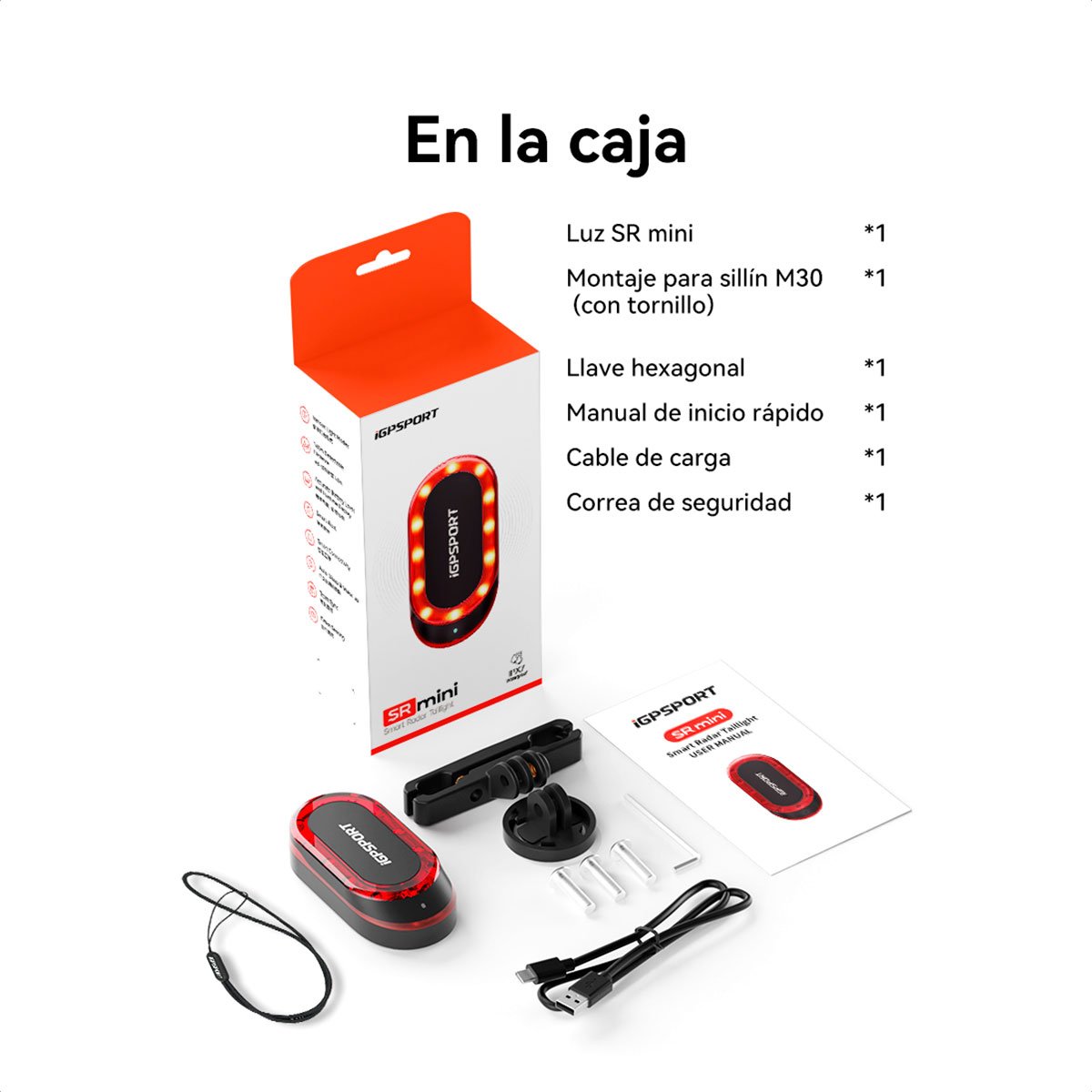 IGPSPORT - Luz Trasera SR mini Smart Radar - Imagen 3