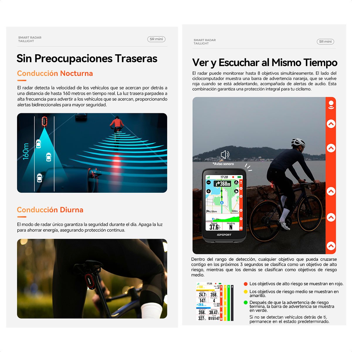 IGPSPORT - Luz Trasera SR mini Smart Radar - Imagen 4
